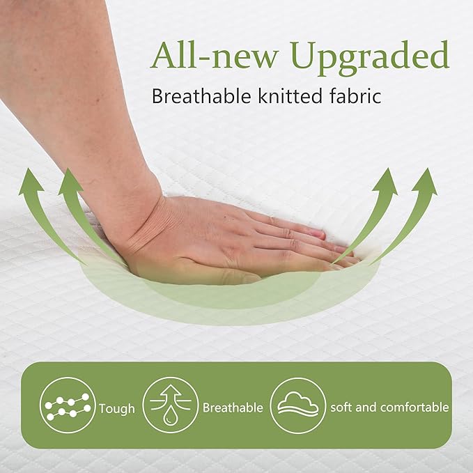 BestMassage | 12 Inch Twin Mattress | Gel Memory Foam | Medium Firm Feel | White | Bed in a Box, CertiPUR-US Certified | Pressure Relief, Cooling Ventilated Foam | Breathable Knit Cover