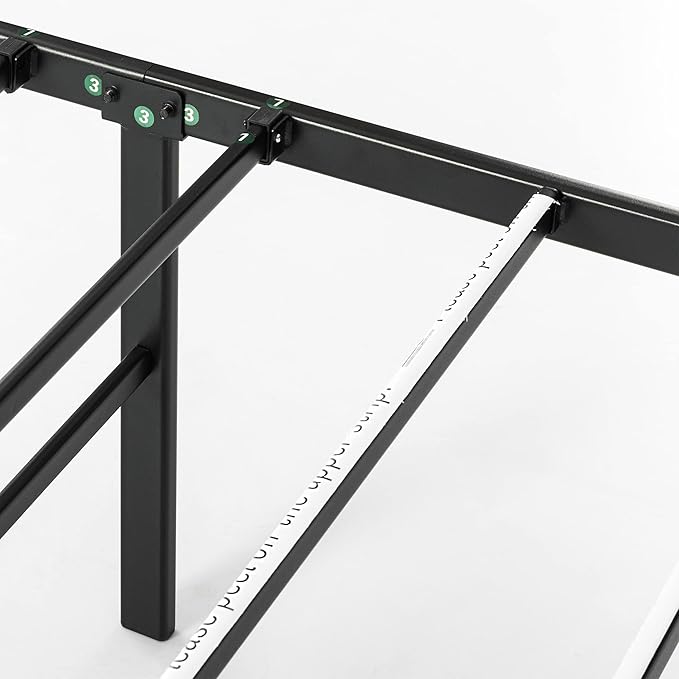 Best Price Mattress 16 Inch Metal Platform Bed Frame, Heavy Duty Steel Slats, Black, Twin