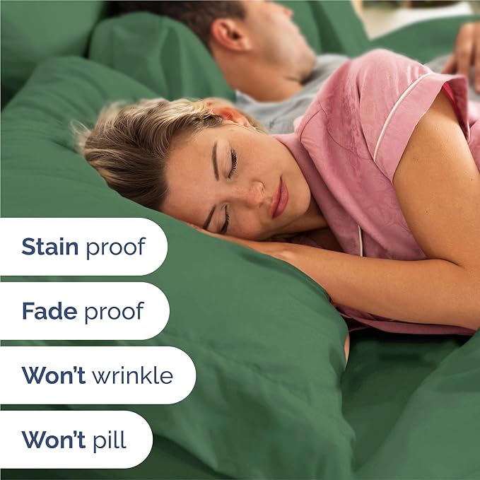 Queen Sheets Set 6 Piece - Includes 4 Pillowcases - Bed Sheets Queen Size - Soft Hotel Luxury Bedding - Cooling, Comfy, Cozy & Breathable - 1 Flat & 1 Fitted & 4 Pillowcases w/ Deep Pockets - Emerald