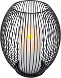 OLEEK Small Outdoor Candle Holders for Patio - Pillar Candle Holder - Black Wire Candle Holder for Table Centerpiece - Iron Lantern Decorative Candles - Farmhouse Decor Fireplace Metal Candle Holders