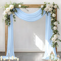 Socomi Wedding Arch Draping Fabric 2 Panels 29" x 19Ft Baby Blue Sheer Chiffon Curtain Drapes 6 Yards for Wedding Ceremony Birthday Party Decoration