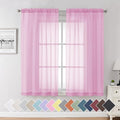 Aiyufeng Light Pink Sheer Curtains 63 Inch Length 2 Panels Set, Semi Transparent Voile Rod Pocket Sheer Window Drapes for Bedroom Bed Canopy Living Room Dining Wedding Party Backdrop, 40W x 63L inch