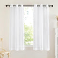 NICETOWN Soft Voile White Sheer Curtains 63 inches Long - Grommet Living Room Curtains Elagant & Airy Breathable Light Filtering Window Treatments for Bedroom, W42 x L63, 2 Panels