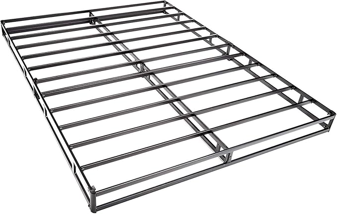 Amazon Basics Smart Box Spring Bed Base, 5-Inch Height Mattress Foundation, Tool-Free Easy Assembly, King, 79"L x 75.5"W x 5"H, White