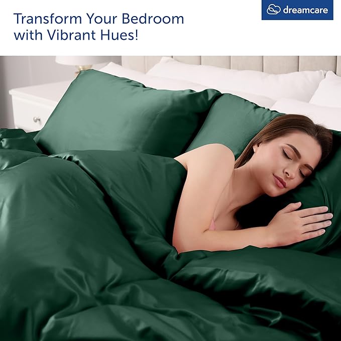 DREAMCARE King Size Sheets Set – 6 pcs Cooling Bed Sheets – up to 21” Deep Pocket King Sheet Set – 2500 Supreme Collection – Extra Soft 100% Brushed Microfiber Hotel Luxury with Side Pocket – E Green