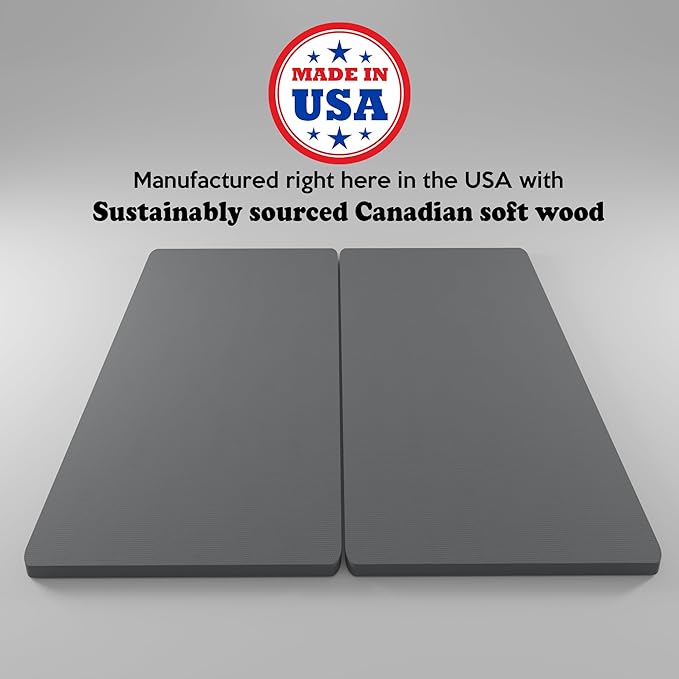 Spinal Solution, 1.5-Inch Split Bunkie Board for Mattress/Bed Support - Fully Assembled, Improved Comfort and Support, Full, Gray