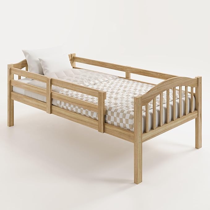 Storkcraft Long Horn Twin-Over-Twin Bunk Bed (Natural) - GREENGUARD Gold Certified, Converts to 2 Individual Twin beds