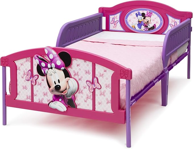 Delta Children Plastic 3D-Footboard Twin Bed, Disney Minnie Mouse