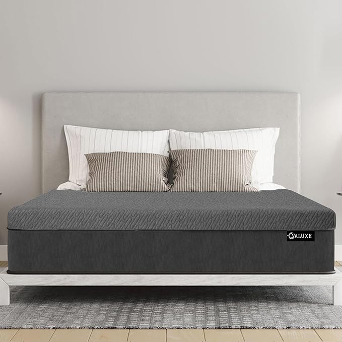 VALUXE 3 Inch Gel Memory Foam Mattress Topper Twin XL Size High Density Cooling Pad Pressure Relief Bed Topper Grey (with Removable & Washable Bamboo Cover)