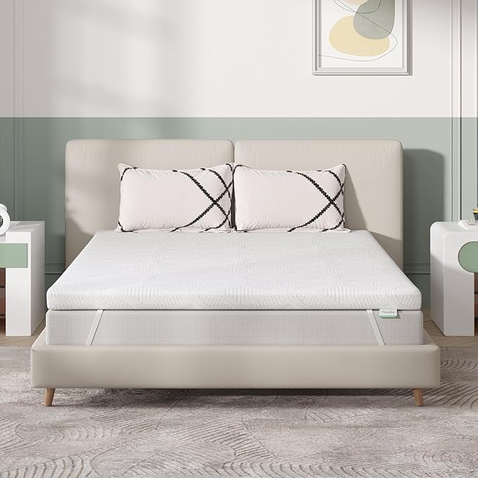 Novilla 2 Inch Queen Size Mattress Topper, Soft Memory Foam Mattress Topper for Comfort & Cooling Night Sleep, Ventilated & Skin-Friendly, CertiPUR-US Certified