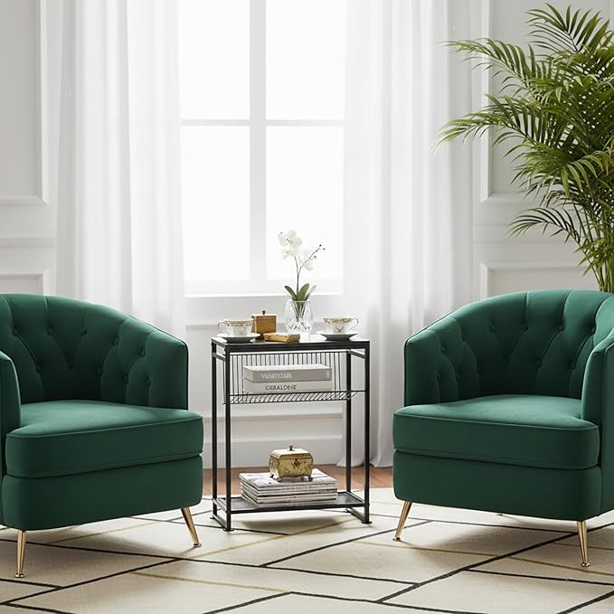 Dulcii Small Side Table for Small Spaces - Slim End Table with Magazine Holder Narrow End Table Living Room - Skinny Bedside Table Nightstand Bedroom Thin Side Table, Black