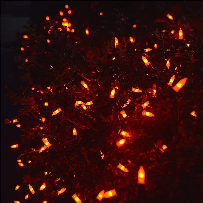 Twinkle Star 50 LED Battery Operated Halloween Lights 16 ft Mini String Lights, Waterproof Tree Lights with 8 Lighting Modes, Indoor Outdoor Patio Garden Party Wedding Decorations, Orange