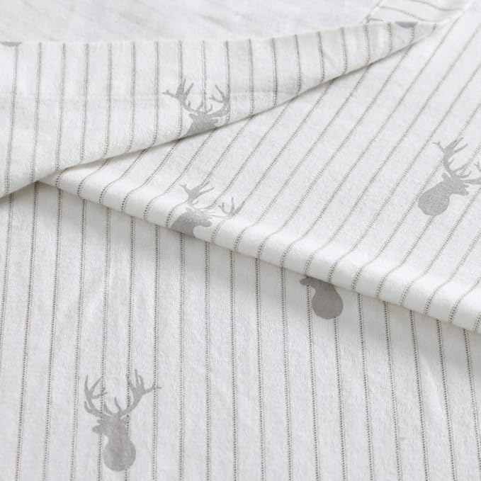 Eddie Bauer - Twin Sheets, Cotton Flannel Bedding Set, Brushed For Extra Softness, Cozy Home Decor (Deer Lodge, Twin)