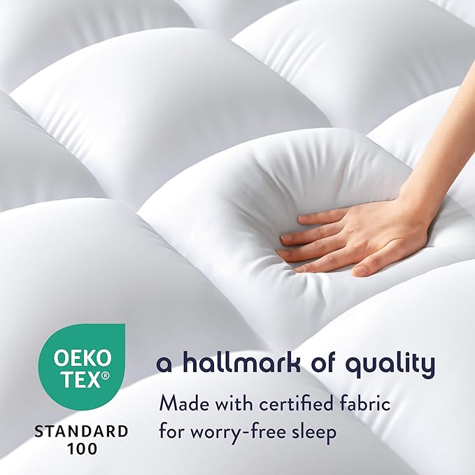 Best Price Mattress 4 Inch Pillowtop Mattress Topper and Pad Combo, 2 Inch Egg Crate Foam Mattress Topper, 2 Inch Plush Mattress Pad, Certified Safe Foam and Fabric, Dorm Essentials, King