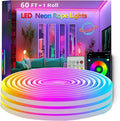60FT Neon Rope Lights,Flexible Led Rope Light Control with App/Remote,Multiple Modes,Music Sync,IP65 Outdoor RGB Led Strip Lights Waterproof