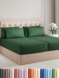 Split King 7 Piece Sheet Set - Comfy Breathable & Cooling - Ultra Soft Hotel Luxury Bedding Set w/ 8-16 Inch Deep Pockets - 1 Flat & 2 Fitted Sheet & 4 Pillowcases - Wrinkle Free & Easy Care - Emerald