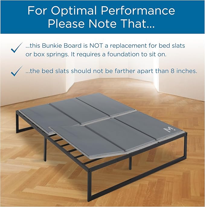 Meliusly Premium 10mm Bunkie Board Full Size (54x75'') Patent Pending Low Profile Bed Board Design - Breathable, Noise Minimizing, Moisture Resistant Bunkieboards, Low Profile Bed Support