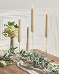 Candle Holder, Glass Taper Candle Tall Candlestick Holder, 4 Different Heights, for Table Centerpiece, Wedding, Party, Clear, 4pcs