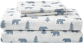 Eddie Bauer - Queen Sheets, Cotton Flannel Bedding Set, Brushed For Extra Softness, Cozy Home Decor (Bears & Trees, Queen)