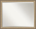 Amanti Art Bronze Bathroom Mirror for Over Sink, 25x31 Elegant Brushed Bronze Narrow Rectangle Vanity Mirror, Large Casual Frame, Hangs Horizonally and Vertically, Bathroom Wall Decor, Beveled Edge