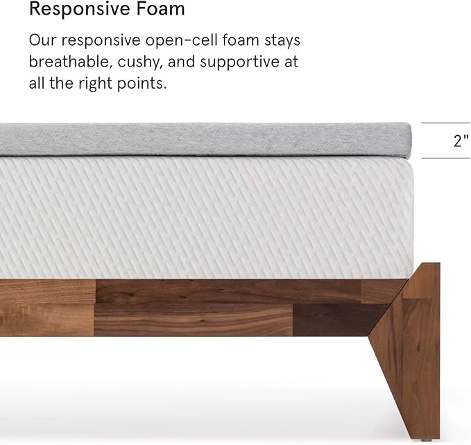 Tuft & Needle Mattress Topper, Twin XL Size, 2 inches of our Breathable, Supportive Adaptive Foam, Luxe Gray Cover, CertiPUR-US and Greenguard Gold Certified