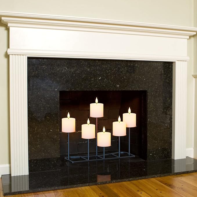 Black Pillar Candle Holders Fireplace Candelabra for Home Decor Iron Candle Holder DIY 6