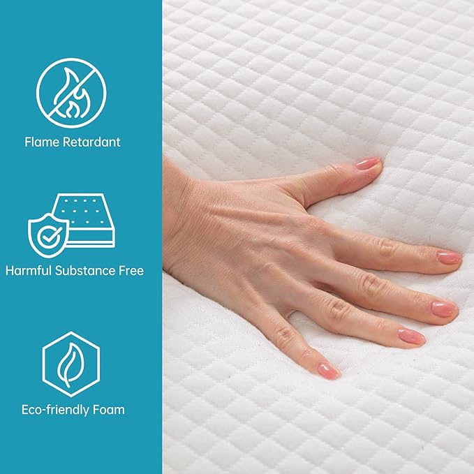 BestMassage | 10 Inch Full Mattress | Gel Memory Foam | Medium Firm Feel | White | Bed in a Box, CertiPUR-US Certified | Pressure Relief, Cooling Ventilated Foam | Breathable Knit Cover