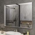 ISKM Silver Framed Mirror for Wall 40"x 30", Brushed Silver Bathroom Vanity Mirror Anti-Rust, Tempered Glass, Rounded Rectangle Mirror(Horizontal/Vertical)