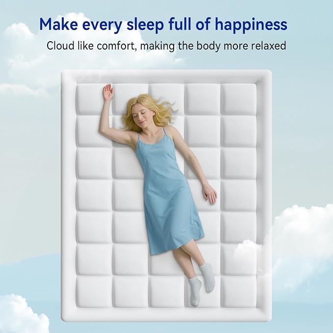 ONENICE 5 Inch Full Size Mattress in a Box, Cooling Gel Memory Foam Mattress, Removable Pillowtop with 3D Snow Down Alternative Filling, CertiPUR-US Certified, Fiberglass-Free, Pressure Relief
