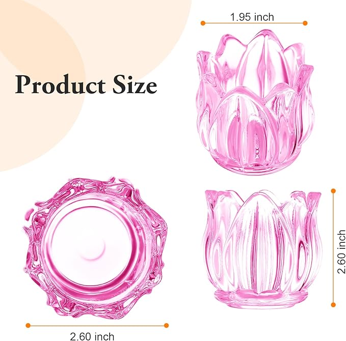 GOLDEAL 24Pcs Votive Candle Holders,Pink Thick Glass Tea Light Candle Holder Bulk,Tealight Candle Jars for Wedding Table Decor,Party Supplies,Bridal Shower,Baby Shower,Tables Centerpieces