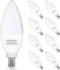 comzler E12 LED Bulb Candelabra Led Light Bulbs, 60W Equivalent, Daylight 5000k Ceiling Fan Light Bulbs 600LM, Type B Shape Chandelier Light Bulb, Non-Dimmable, 8-Pack
