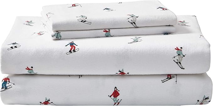 Eddie Bauer - Queen Sheets, Cotton Flannel Bedding Set, Brushed for Extra Softness, Cozy Home Decor (Rookeries, Queen)