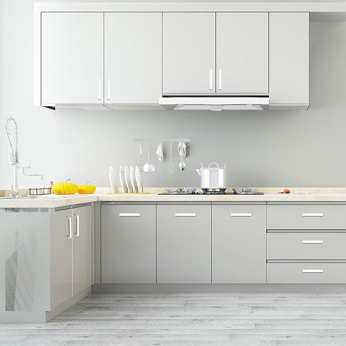 Cabinet Pulls Brushed Nickel Cabinet Handles Square Drawer Pulls, 30 Pack 10 Inch Stainless Steel Kitchen Door Cupboard Cabinet Handles, Cabinet Hardware Drawer Handles, 256mm Hole Centers
