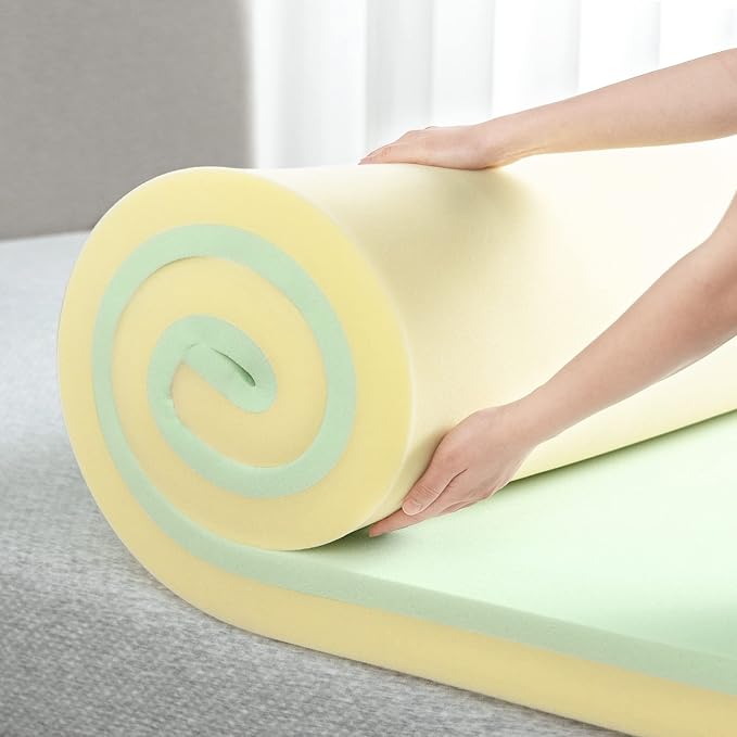 ZINUS 3 Inch Green Tea Memory Foam Mattress Topper, Pressure-Relieving Layers, CertiPUR-US Certified, Twin