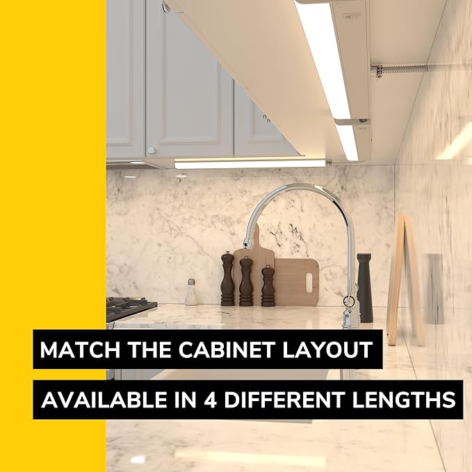 GETINLIGHT 30-inch Hardwired Only 3 Color LED Under Cabinet Lighting, Selectable 3000K/4000K/5000K, Dimmable, Matte White Finished, ETL Listed, IN-0201-14-WH-345K
