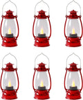 (6 Pcs-5.1in) Mini Red Lanterns for Christmas Decor, Lightweight Portable Small LED Lanterns Decorative Indoor & Outdoor Hanging Ornaments for Weddings Party Halloween Classroom Decorations