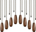 8 Pieces Ceiling Fan Pull Chains Extender Wooden Pendant Pull Chain Extension for Ceiling Light Lamp Fan(Walnut Color)