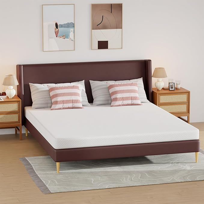 BestMassage | 5 Inch California King Mattress | Gel Memory Foam | Medium Firm Feel | White | Bed in a Box, CertiPUR-US Certified | Pressure Relief, Cooling Ventilated Foam | Breathable Knit Cover