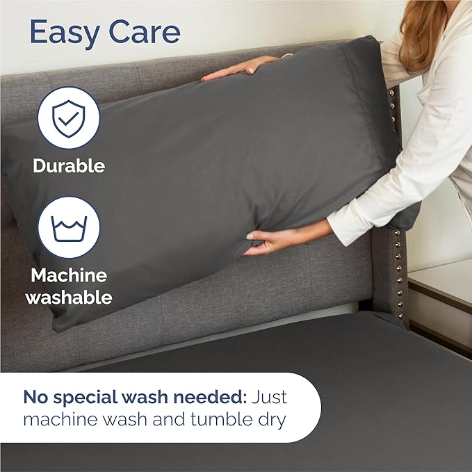 King 6 Piece Sheet Set - Comfy Breathable & Cooling - Ultra Soft Hotel Luxury Bedding Set w/ 8-16 Inch Deep Pockets - 1 Flat & 1 Fitted Sheet & 4 Pillowcases - Wrinkle Free and Easy Care - Charcoal