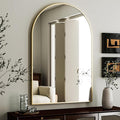 HARRITPURE Arched Wall Mirror 24"x36" – Gold Metal Frame Vanity Mirrors for Bedroom, Entryway, Living Room Decor