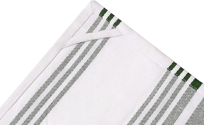 Urban Villa Kitchen Towels 100% Cotton Pack of 3, Highly Absorbent Quick Drying Super Soft Premium Dish Towels 20x30 Inch for Kitchen with Hanging Loop Hand & Tea Towels - Yellow/White