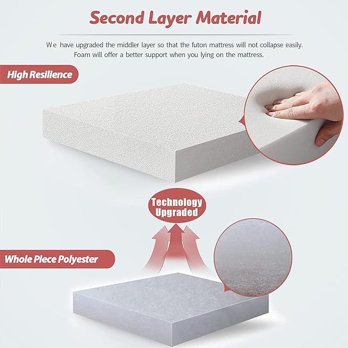 MAXYOYO Bohemian Retro Floor Mattress Vintage Floral Japanese Futon Mattress Roll Up Thicken Sleeping Bed Portable Camping Mattress Floor Lounger Couch Bed Mattress Pad, Queen Size