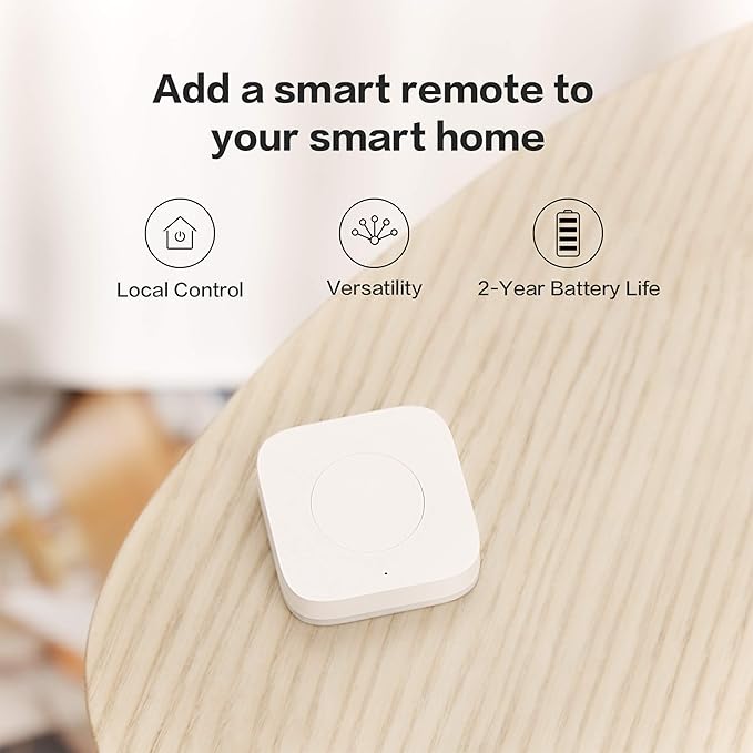 Aqara Zigbee Wireless Mini Switch,Compatible with Apple HomeKit,Google Home,Alexa,Requires Aqara Hub,Versatile 3-Way Control Button for Smart Home Devices,Works with IFTTT