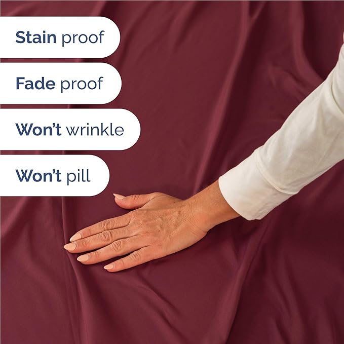 Full 6 Piece Sheet Set - Comfy Breathable & Cooling - Ultra Soft Hotel Luxury Bedding Set w/ 8-16 Inch Deep Pockets - 1 Flat & 1 Fitted Sheet & 4 Pillowcases - Wrinkle Free and Easy Care - Burgundy
