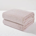 Exclusivo Mezcla Fleece Bed Blanket Queen Size, Super Soft and Warm Blankets for Couch, Sofa and Bed Waffle Textured, Cozy, Fuzzy and Lightweight (Mixed Camel, 90x90 Inches)
