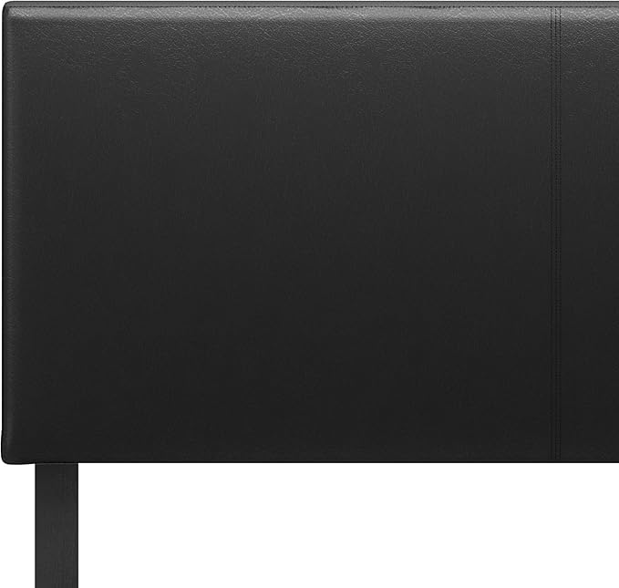 FURINNO Pessac PU Leather Upholstered Platform, Twin, Black
