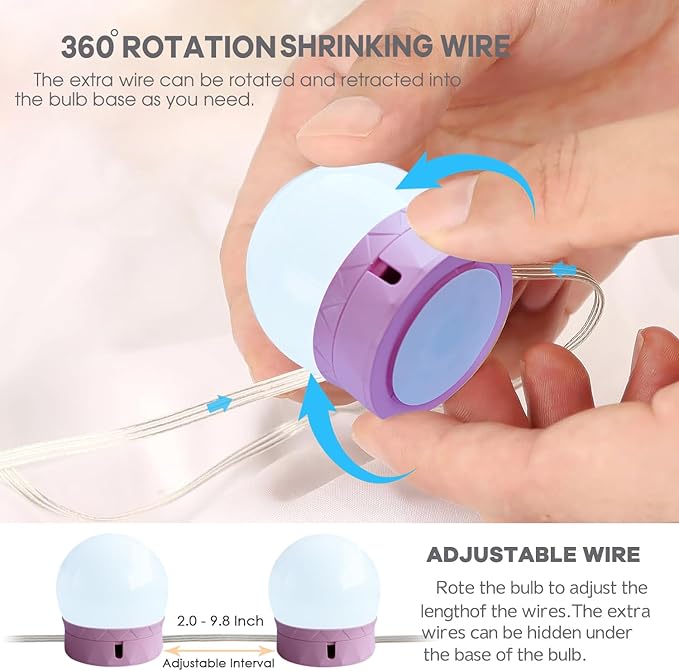 22.6ft Led Vanity Mirror Lights with 14 Dimmable Light Bulbs Makeup Vanity Lights for Big Long Mirror