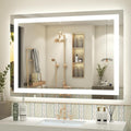 40 x 30 Inch Lighted LED Bathroom Mirror for Wall, Lighted Vanity Mirror for Wall, Dimmable, Anti-Fog, Shatter-Proof, ETL Listed (Front Lights + Backlit)