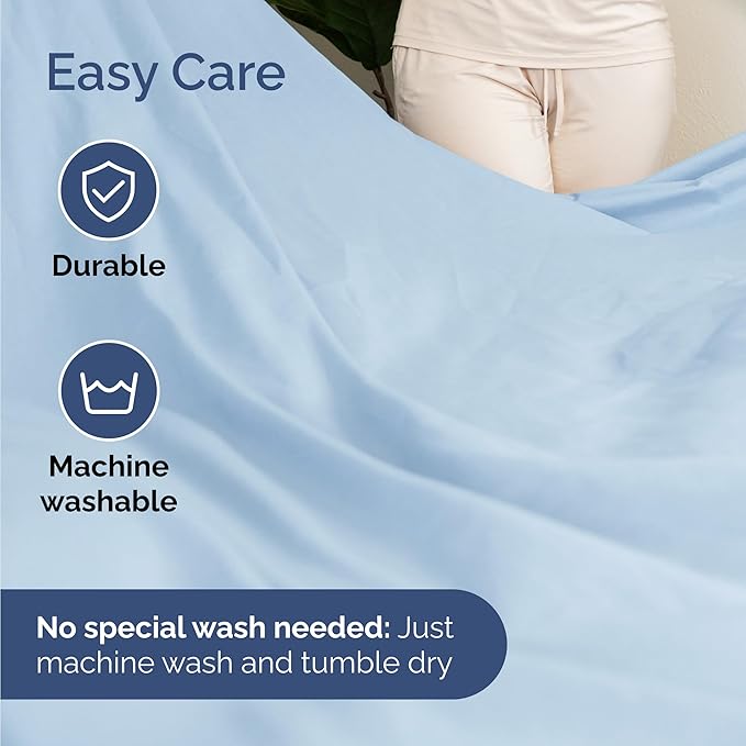 Twin 4 Piece Sheet Set - Comfy Breathable & Cooling - Ultra-Soft Hotel Luxury Bedding Set with 8-16 Inch Deep Pockets - 1 Flat & 1 Fitted Sheet & 2 Pillowcases - Wrinkle Free & Easy Care - Baby Blue