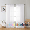Aiyufeng Sheer Voile Window Treatment Rod Pocket Curtain Panels for Kitchen Bedroom Living Room Drapes Sunlight Filtering Privacy Semi Home Decor Assorted Colors Sizes (White, 40 W x 72 L)